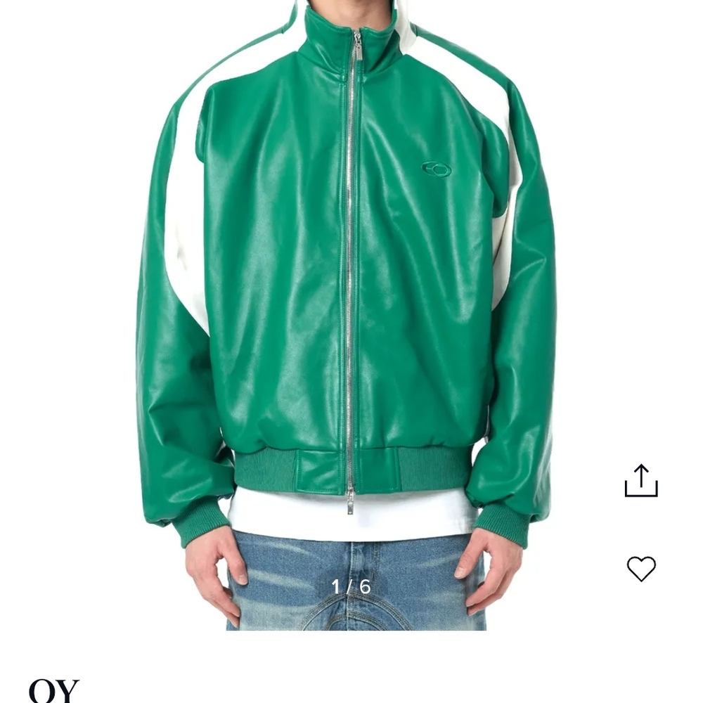 WONWOO LALAI VIDEO Green and White Men's Bomber Jacket